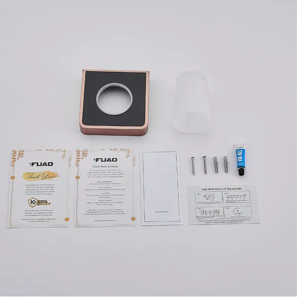 FUAO_Maxton_Series_Tumbler_Holder_|_Wall_Mounted,_Rust_Proof_&_Corrosion_Free,_Heavy-Duty_Bathroom_Accessory_|_Space-Saving_Tooth_Brush_Holder_|_Chrome,_Brushed_Gold_&_Matte_Black_(Brushed_Bronze)