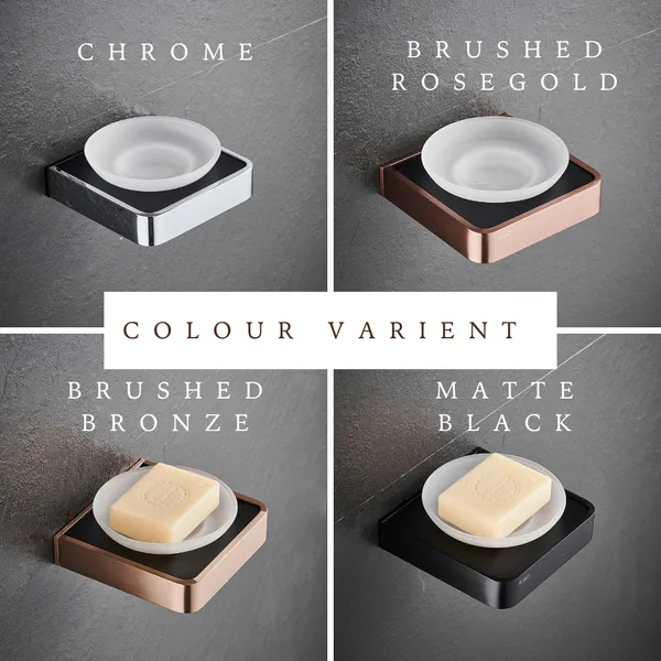 FUAO_Maxton_Series_Soap_Dish_Wall_Mounted,_Rust_Proof_&_Corrosion_Free,_Heavy-Duty_Bathroom_Soap_Holder_|_Modern_&_Space-Saving_|_Chrome,_Brushed_Gold_&_Matte_Black_(Brushed_Bronze)
