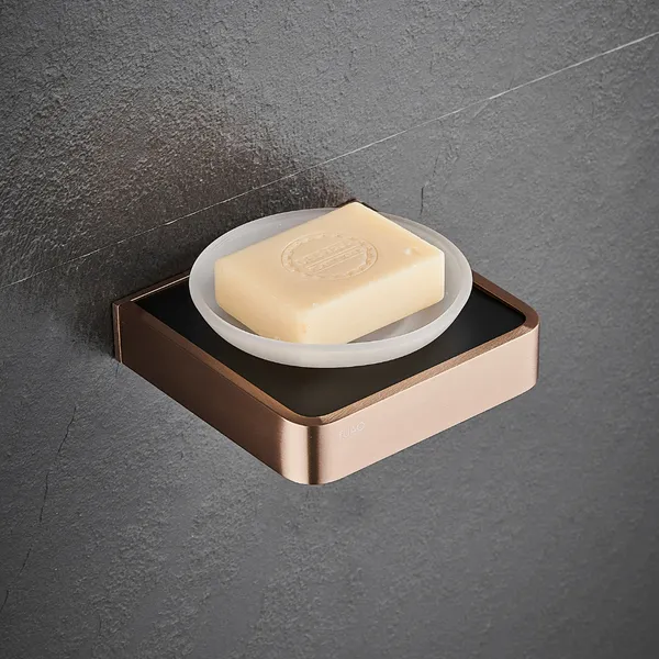 FUAO_Maxton_Series_Soap_Dish_Wall_Mounted,_Rust_Proof_&_Corrosion_Free,_Heavy-Duty_Bathroom_Soap_Holder_|_Modern_&_Space-Saving_|_Chrome,_Brushed_Gold_&_Matte_Black_(Brushed_Bronze)