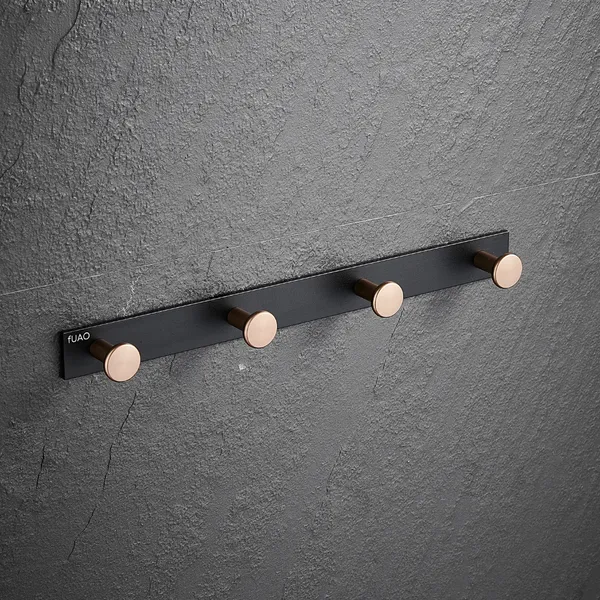 FUAO_Maxton_Series_Robe_Hook,_Wall_Mounted,_Rust_Proof_&_Corrosion_Free,_Heavy-Duty_Bathroom_Hanger,_Space-Saving_Luxury_Accessory_|_Chrome,_Brushed_Gold_&_Matte_Black_(Brushed_Bronze)