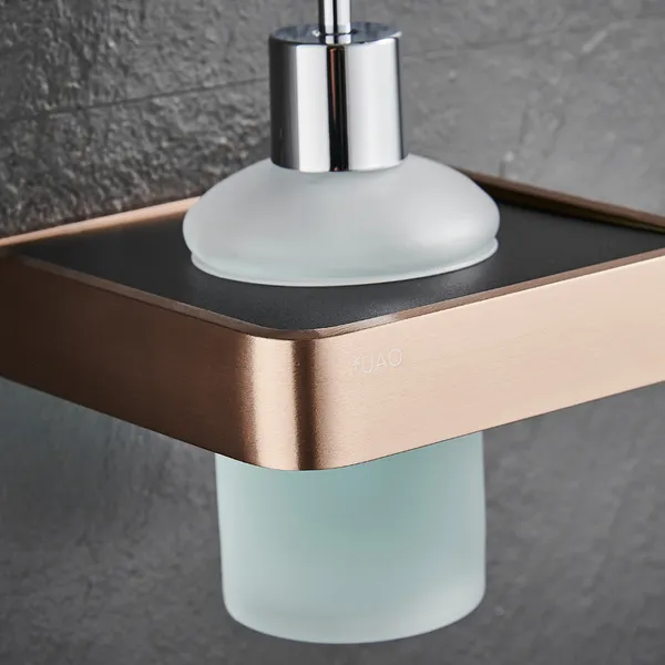 FUAO_Maxton_Series_Soap_Dispenser,_Wall_Mounted,_Rust_Proof_&_Corrosion_Free,_Heavy-Duty_Bathroom_Liquid_Soap_Pump_|_Chrome,_Brushed_Gold_&_Matte_Black_(Brushed_Bronze)