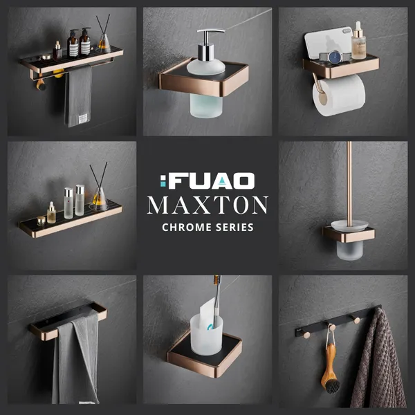 FUAO_Maxton_Series_Toilet_Brush_Holder,_Wall_Mounted,_Rust_Proof_&_Corrosion_Free,_Heavy-Duty_Bathroom_Cleaner_Holder,_Hygienic_&_Space-Saving_(Brushed_Bronze)