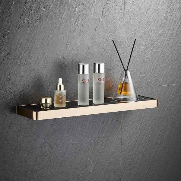 FUAO_Maxton_Series_Bathroom_Shelf,_Wall_Mounted,_Rust_Proof_&_Corrosion_Free,_Heavy-Duty_Storage_Rack,_Space-Saving_Modern_Accessory_|_Chrome,_Brushed_Gold_&_Matte_Black_(Brushed_Bronze)