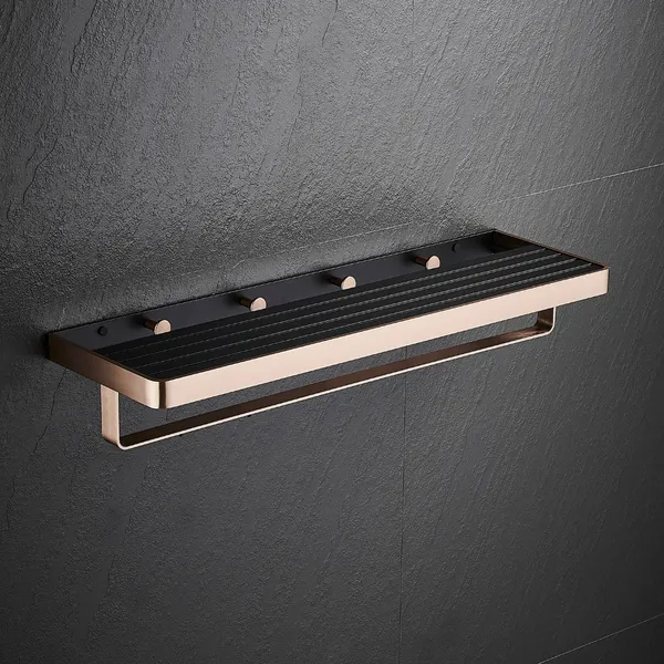 FUAO_Maxton_Series_Towel_Rack,_Wall_Mounted,_Rust_Proof_&_Corrosion_Free,_Heavy-Duty_Bathroom_Shelf_&_Hanger,_Multipurpose_Storage_Rack_|_Chrome,_Brushed_Gold_&_Matte_Black_(Brushed_Bronze)