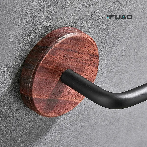 FUAO_Luxury_Aluminium_&_Solid_Wood_Soap_Basket_|_Rust-Proof_Premium_Soap_Holder_for_Bathroom_|_No-Drill_Wall_Mount_with_Adhesive_|_Termite-Free_Solid_Wood_|_Matte_Black_Soap_Dish_for_Shower_Area