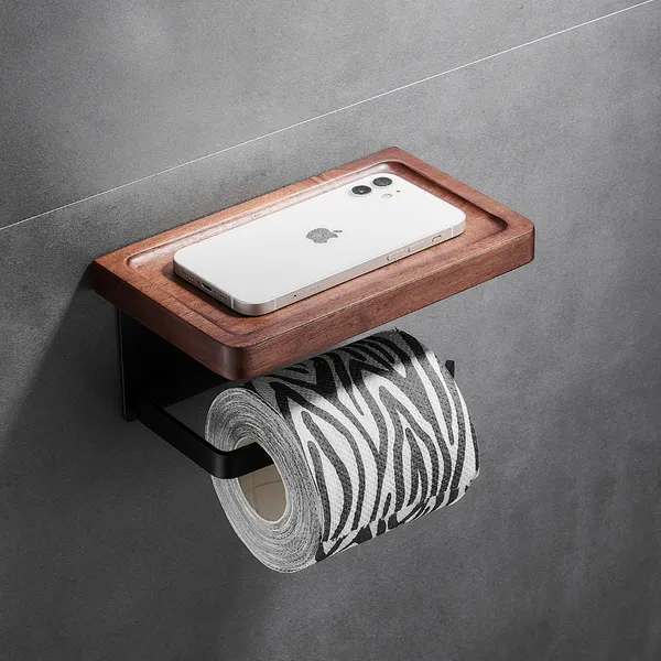 FUAO_Luxury_Toilet_Paper_Holder_with_Mobile_Shelf_|_Solid_Wood_&_Aluminium_|_Rust-Proof_10-Year_Warranty_|_Termite-Free_Wooden_Shelf_|_Bathroom_Tissue_Roll_Holder_for_Modern_Bathrooms