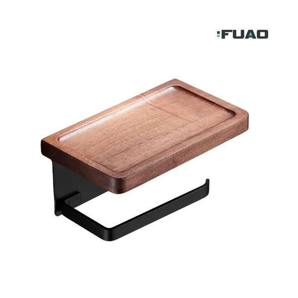 FUAO_Luxury_Toilet_Paper_Holder_with_Mobile_Shelf_|_Solid_Wood_&_Aluminium_|_Rust-Proof_10-Year_Warranty_|_Termite-Free_Wooden_Shelf_|_Bathroom_Tissue_Roll_Holder_for_Modern_Bathrooms