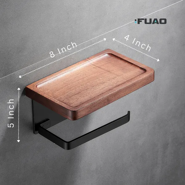 FUAO_Luxury_Toilet_Paper_Holder_with_Mobile_Shelf_|_Solid_Wood_&_Aluminium_|_Rust-Proof_10-Year_Warranty_|_Termite-Free_Wooden_Shelf_|_Bathroom_Tissue_Roll_Holder_for_Modern_Bathrooms