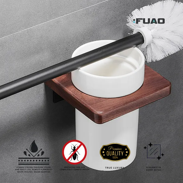 FUAO_Luxury_Toilet_Brush_Holder_|_Premium_Aluminium_&_Solid_Wood_|_Rust-Proof_10_Years_Warranty_|_Termite-Free_Wooden_Base_|_Bathroom_Cleaning_Brush_Set_|_Modern_Wall-Mounted_WC_Brush_Holder