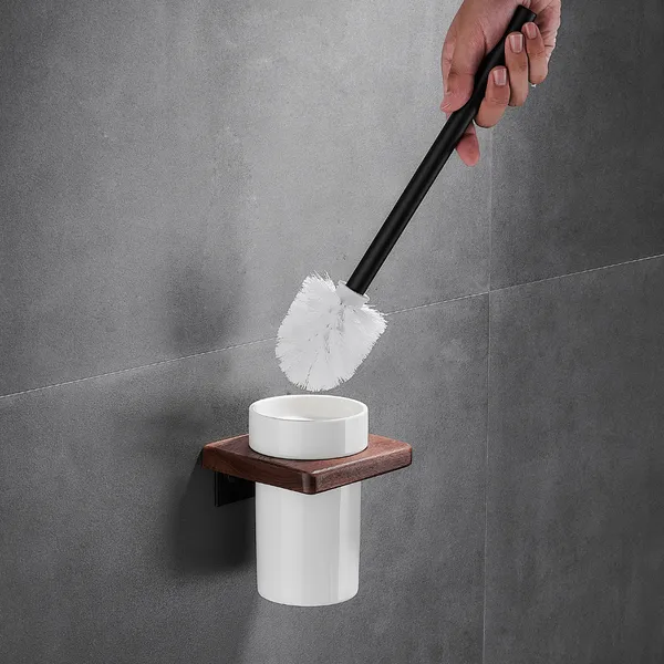 FUAO_Luxury_Toilet_Brush_Holder_|_Premium_Aluminium_&_Solid_Wood_|_Rust-Proof_10_Years_Warranty_|_Termite-Free_Wooden_Base_|_Bathroom_Cleaning_Brush_Set_|_Modern_Wall-Mounted_WC_Brush_Holder