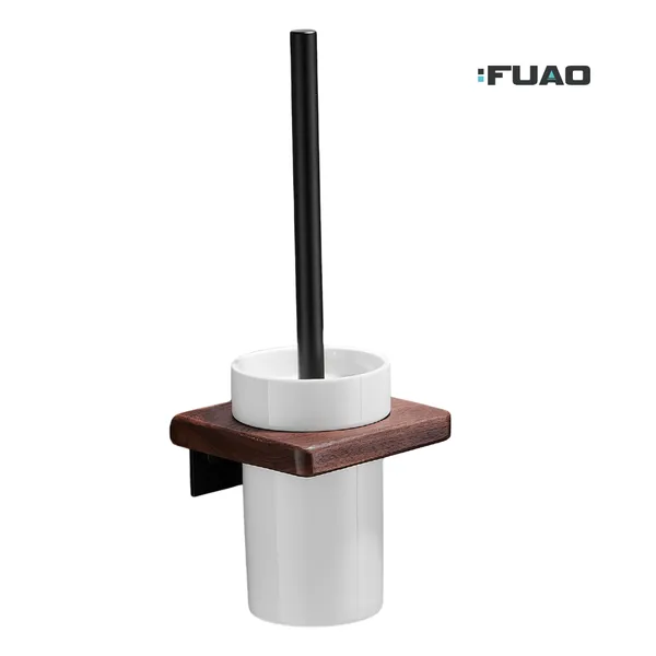 FUAO_Luxury_Toilet_Brush_Holder_|_Premium_Aluminium_&_Solid_Wood_|_Rust-Proof_10_Years_Warranty_|_Termite-Free_Wooden_Base_|_Bathroom_Cleaning_Brush_Set_|_Modern_Wall-Mounted_WC_Brush_Holder