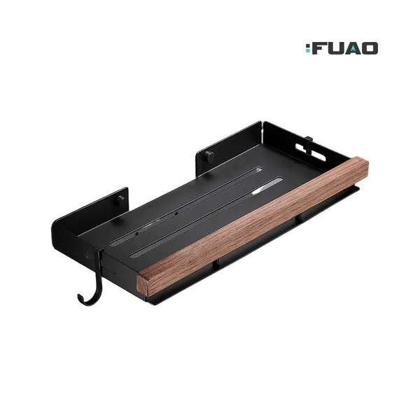 FUAO_Luxury_Aluminium_&_Solid_Wood_Bathroom_Shelf_with_Hooks_|_Rust-Proof,_Termite-Free,_Premium_Wall-Mounted_Bathroom_Organizer_|_Modern_Cosmetic_&_Toiletry_Storage_Rack