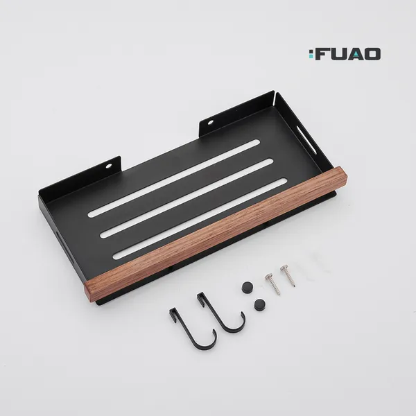 FUAO_Luxury_Aluminium_&_Solid_Wood_Bathroom_Shelf_with_Hooks_|_Rust-Proof,_Termite-Free,_Premium_Wall-Mounted_Bathroom_Organizer_|_Modern_Cosmetic_&_Toiletry_Storage_Rack