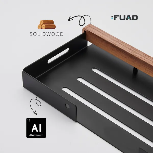 FUAO_Luxury_Aluminium_&_Solid_Wood_Bathroom_Shelf_with_Hooks_|_Rust-Proof,_Termite-Free,_Premium_Wall-Mounted_Bathroom_Organizer_|_Modern_Cosmetic_&_Toiletry_Storage_Rack