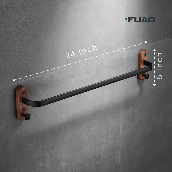 FUAO_Luxury_Towel_Rod_with_Hooks_|_Premium_Aluminium_&_Solid_Wood_Bathroom_Towel_Holder_|_Rust-Proof_10-Year_Warranty_|_Wall_Mounted_Towel_Bar_for_Bath_Towels,_Scrubber_&_Shower_Essentials