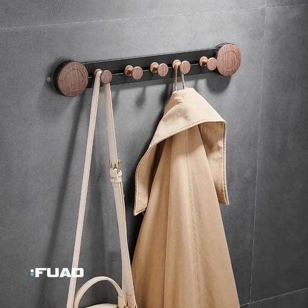 FUAO_Luxury_Vacuum_Cloth_Hook_Bar_|_Premium_Aluminium_&_Solid_Wood_Towel_Rail_|_Drill-Free_Vacuum_Installation_|_Rust-Proof,_Termite-Free,_Anti-Fade_|_Bathroom,_Kitchen_&_Wardrobe_Hanging_Rack