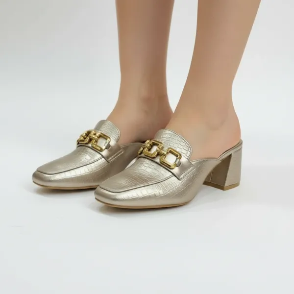 Luxury_Metallic_Gold_Croc-Textured_Mule_Heels_for_Women_–_Designer_Block_Heel_Slip-On_Loafers_with_Gold_Chain_Detail