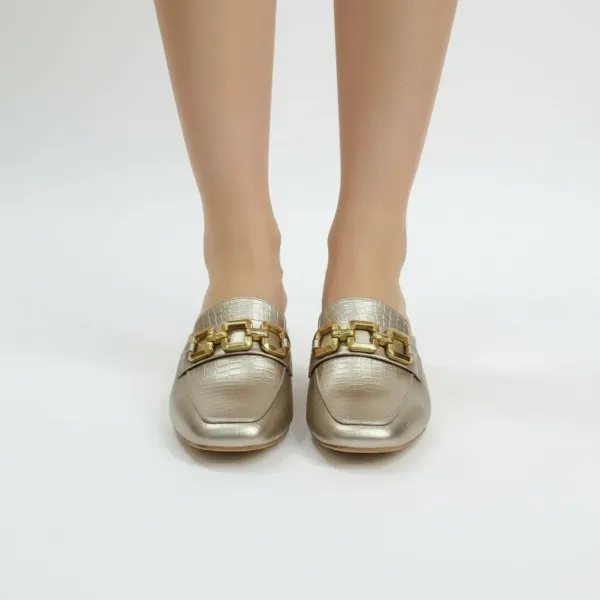 Luxury_Metallic_Gold_Croc-Textured_Mule_Heels_for_Women_–_Designer_Block_Heel_Slip-On_Loafers_with_Gold_Chain_Detail