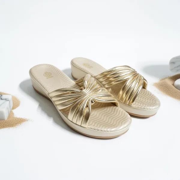 Gold_Knot_Flat_Sandals_for_Women_|_Premium_Comfortable_Slip-On_Slides