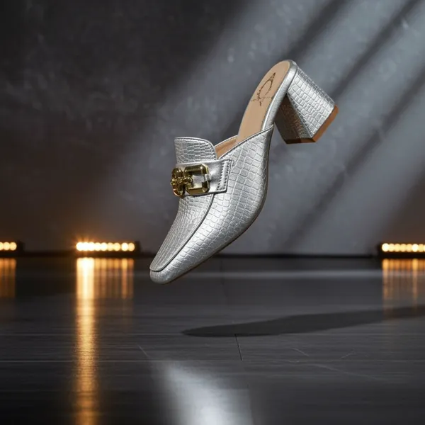 Silver_Croc-Embossed_Block_Heel_Mule_With_Gold_Buckle_Square_Toe_Shape