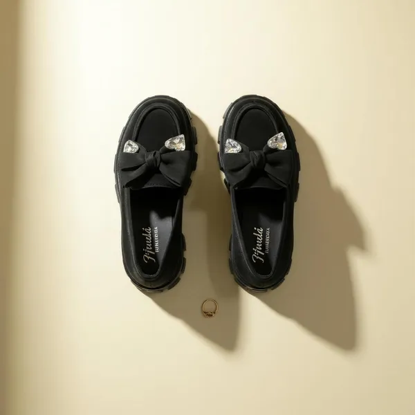 Black_Crystal_Bow_Platform_Loafers_for_Women_|_Premium_Chunky_Slip-On_Shoes