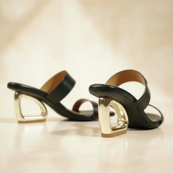 Black_Textured_Slide_Sandals_with_Sculpted_Gold_Heel_–_Designer_Open_Toe_Mule_Heels_for_Women