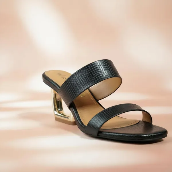Black_Textured_Slide_Sandals_with_Sculpted_Gold_Heel_–_Designer_Open_Toe_Mule_Heels_for_Women