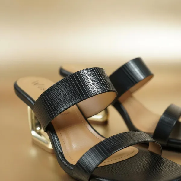 Black_Textured_Slide_Sandals_with_Sculpted_Gold_Heel_–_Designer_Open_Toe_Mule_Heels_for_Women