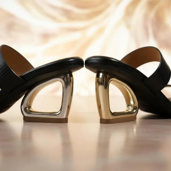 Black_Textured_Slide_Sandals_with_Sculpted_Gold_Heel_–_Designer_Open_Toe_Mule_Heels_for_Women