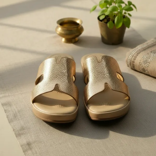 Champagne_Bronze_Luxury_Comfort_Slide_Sandals_for_Women_–_Cushioned_Metallic_Slip-On_Flats