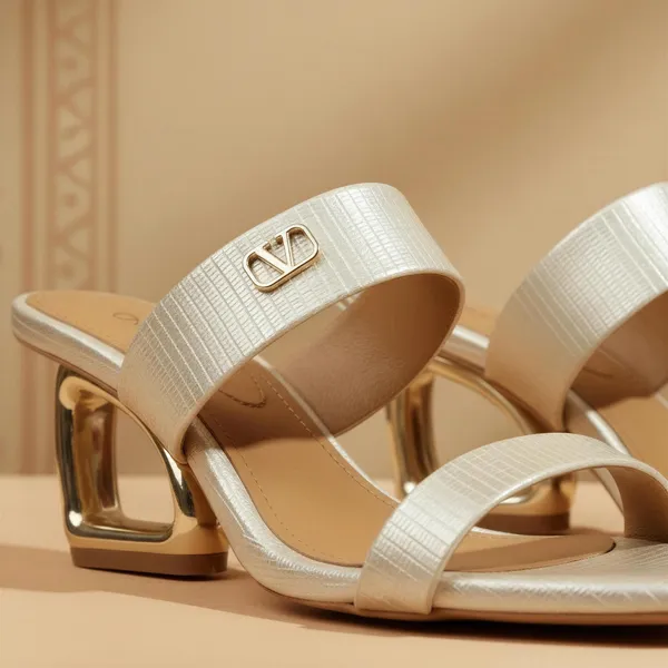 Champagne_Textured_Mule_Heels_with_Sculpted_Gold_Heel_–_Open_Toe_Slide_Sandals_for_Women
