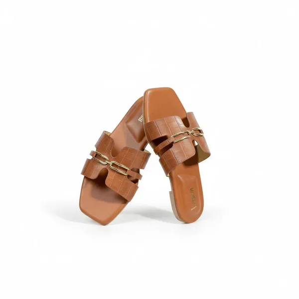 Croc_Texture_Chain_Flat_Sandals_for_Women_|_Premium_Slip-On_Casual_Slides
