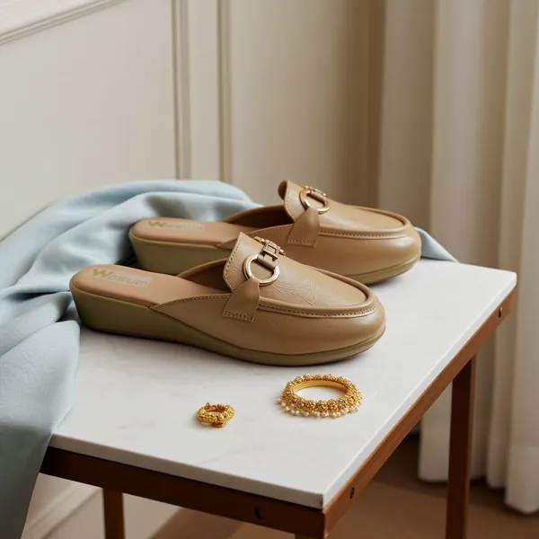 Elira_Heritage_Mule_Loafers_–_Sand_Beige_Gold-Link_Flats