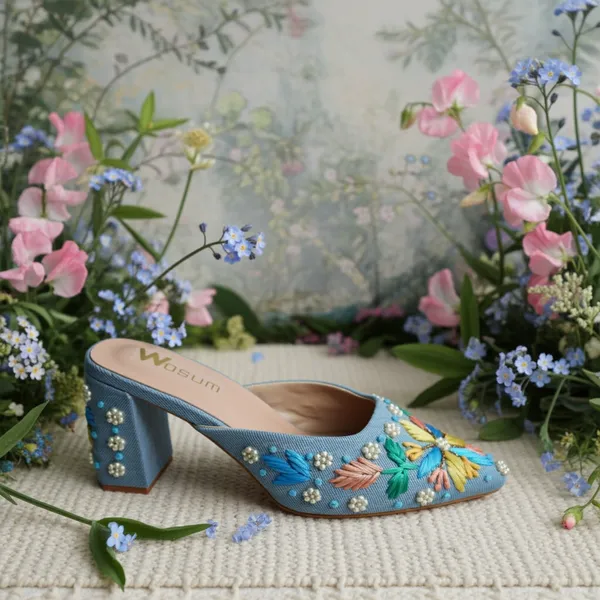 Floréa_Blue_Hand-Embroidered_Block_Heel_Mules
