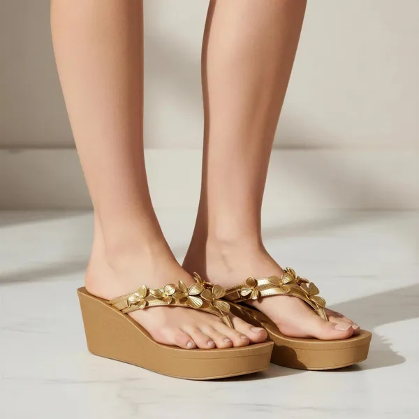 Gold_Floral_Wedge_Sandals_for_Women_|_Wosum_Premium_Comfort