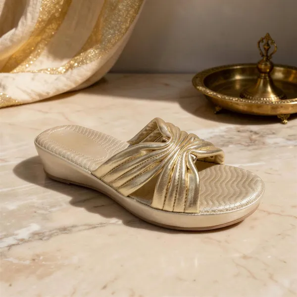 Gold_Knot_Flat_Sandals_for_Women_|_Premium_Comfortable_Slip-On_Slides
