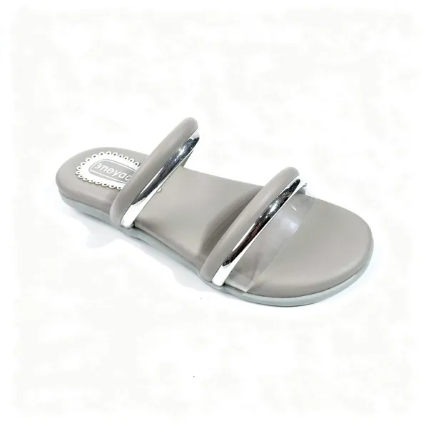 Grey_Double_Strap_Slide_Sandals_with_Metallic_Detail_|_Premium_Comfort_Flats