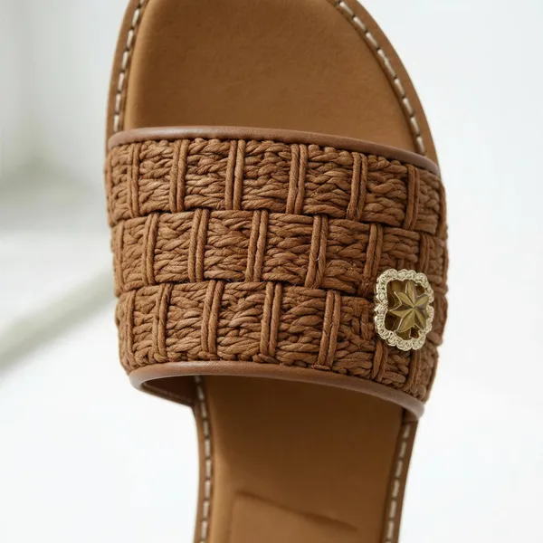 Handwoven_Raffia_Slide_Sandals_for_Women_|_Cushioned_Flat_Summer_Slippers_with_Gold_Detail
