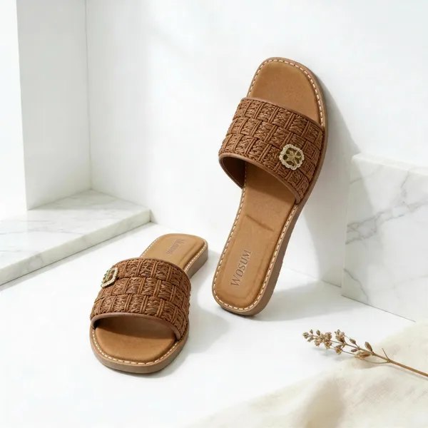 Handwoven_Raffia_Slide_Sandals_for_Women_|_Cushioned_Flat_Summer_Slippers_with_Gold_Detail