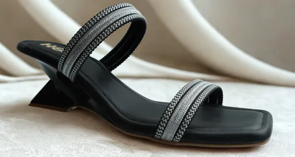 Luna_Sculpted_Heel_Mule_in_Black_with_Metallic_Silver_Braided_Straps_—_Women’s_Strappy_Square_Toe_Slip-On_Sandal