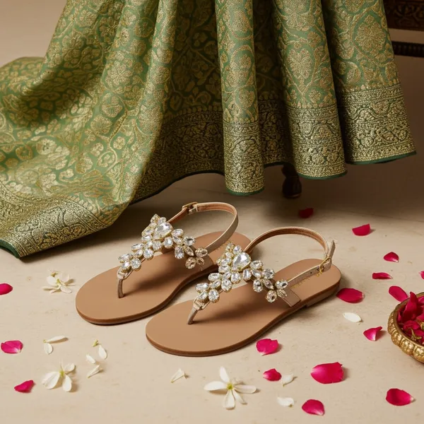 Luxury_Crystal_Bloom_T-Strap_Flat_Sandals_for_Women_|_Bridal_&_Festive_Wear