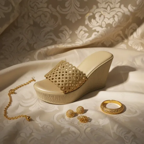 Luxury_Gold_Cutwork_Wedge_Sandals_for_Women_|_Bridal_&_Festive_Wear