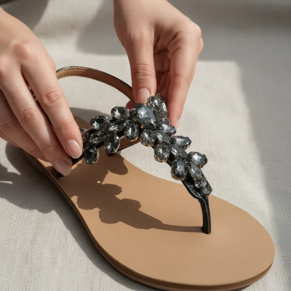 Noir_Éclat_Crystal_Thong_Sandal