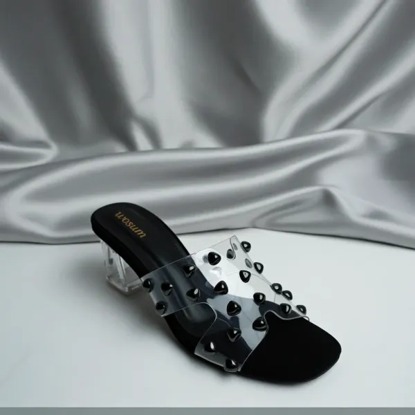 Noir_Éclat_Studded_Crystal-Heel_Mules_–_Black