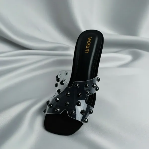 Noir_Éclat_Studded_Crystal-Heel_Mules_–_Black