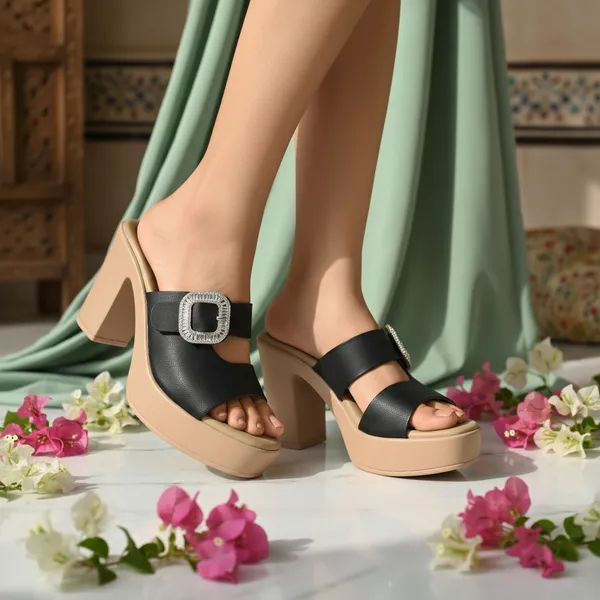 Noir_Élancé_Crystal_Buckle_Platform_Heels_–_Black_&_Nude_Edition