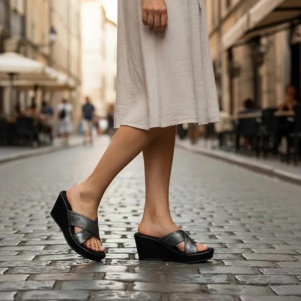 Premium_Women’s_Black_Cross_Strap_Wedge_Sandals_|_Cushioned_Designer_Comfort_Heels