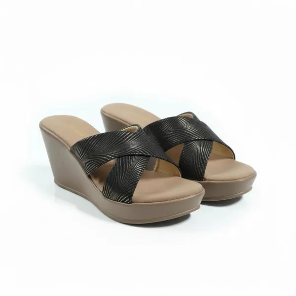 Premium_Women’s_Black_Cross_Strap_Wedge_Sandals_|_Cushioned_Designer_Comfort_Heels