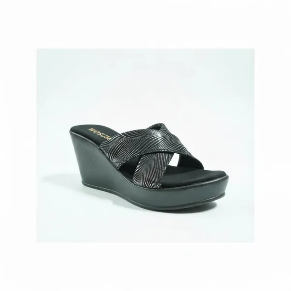 Premium_Women’s_Black_Cross_Strap_Wedge_Sandals_|_Cushioned_Designer_Comfort_Heels