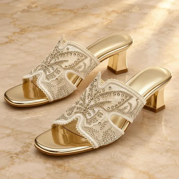 WOSUM_Amara_–_Champagne_Gold_Embellished_Mules